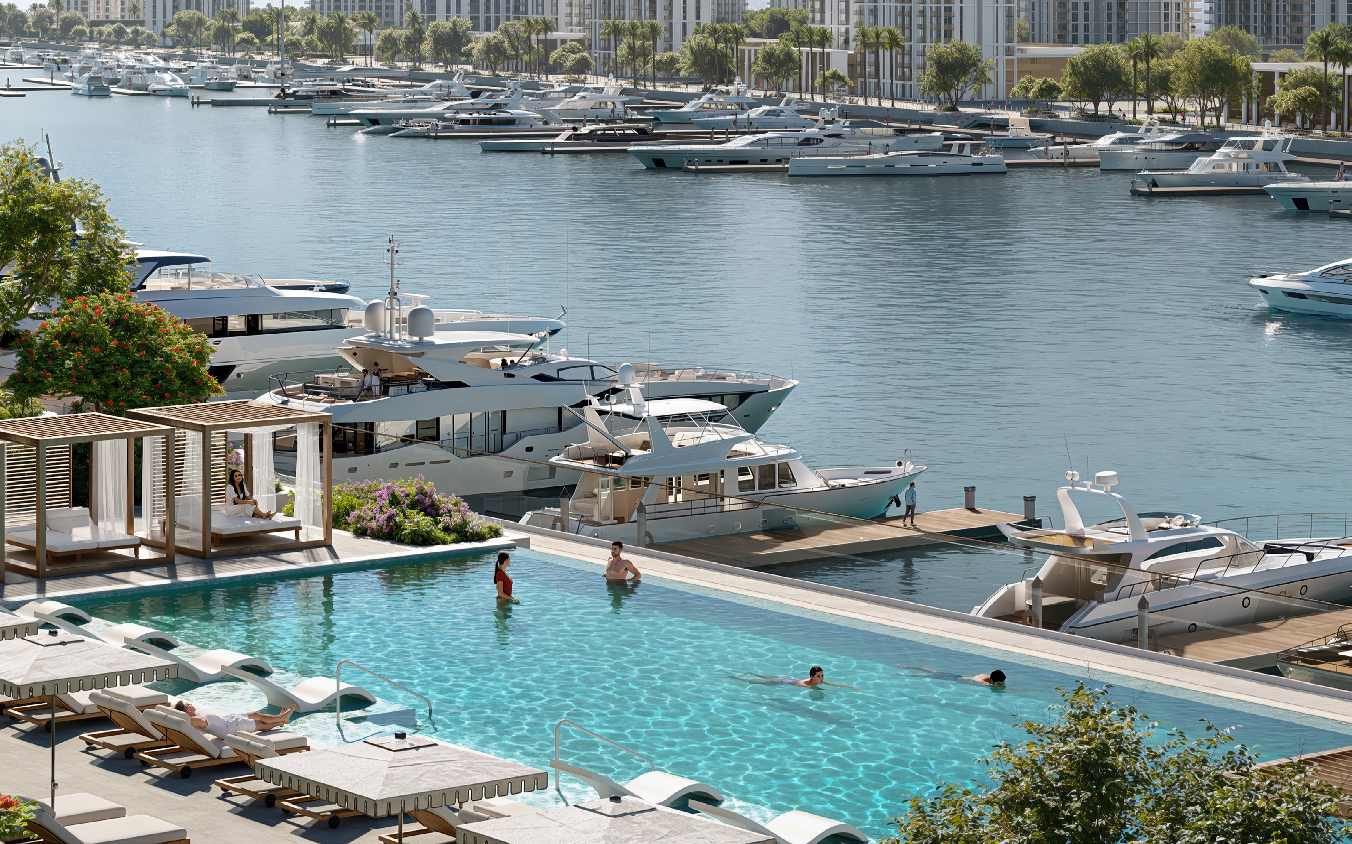 Infinity Pool with Marina Views